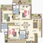 3 bhk floor plan La prisma zirakpur