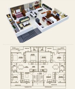 Saachi Homes Mohali-Floor Plan 3BHK 1380sq.Feet